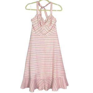 Anthropologie | Odille Seersucker Halter Dress, Lined, 100% Cotton, size 4